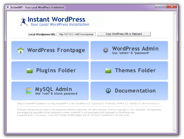 Instant WordPress: un WordPress portable